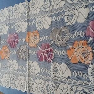 Beautiful Orange Floral Vintage Lace Scarf